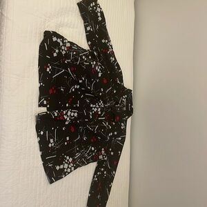 Black and white Stag Polyester Casual Tops for Women size 4x